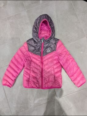 2/$25 Gerry Girls Pink & Grey Down Puffer Jacket Hooded Coat Size M 7/8